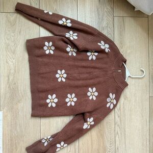 Brown Floral Sweater
